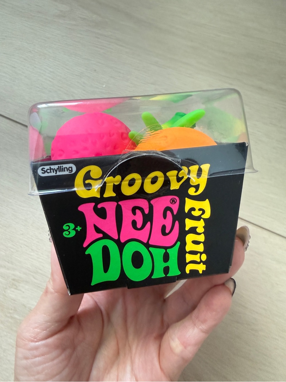 Brand New NeeDoh Groovy Fruit Stress Toy Set - Pink, Orange, and Yellow